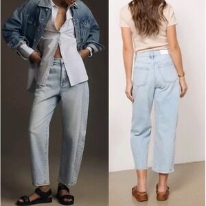 Pistola High Rise Arched Leg Barrel Jean Womens Size 29 Light  Wash Casual EUC